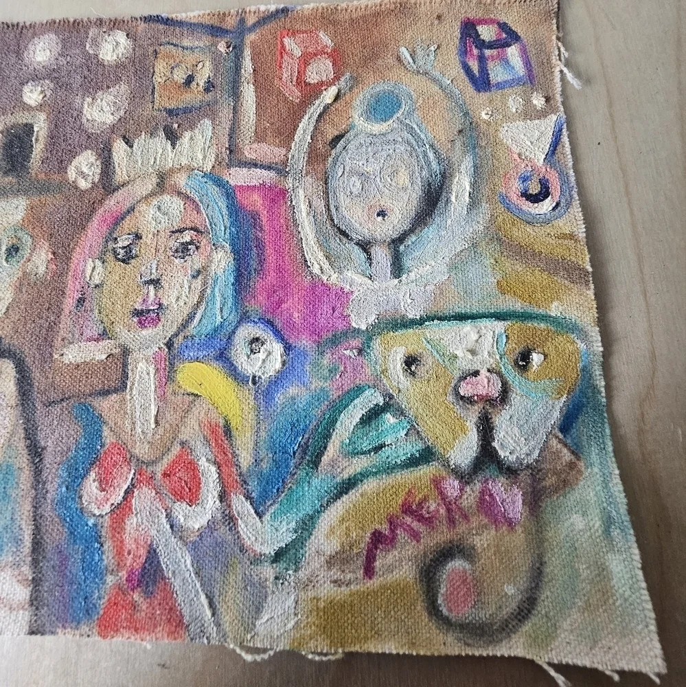 Mernie Baker Outsider Art Messy Dog - Picture 3 of 5